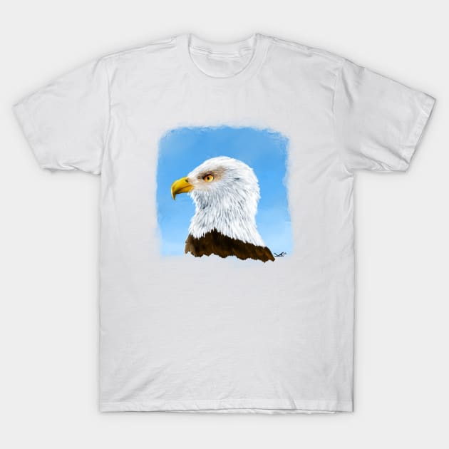 Bald Eagle Head in Profile T-Shirt by FernheartDesign